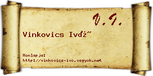 Vinkovics Ivó névjegykártya